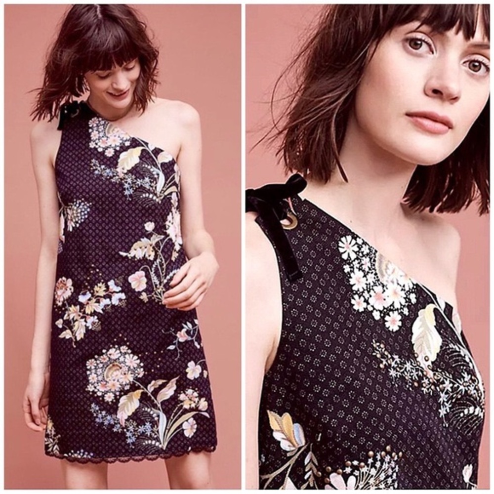 Maeve Anthropologie Ashbury One Shoulder Dress